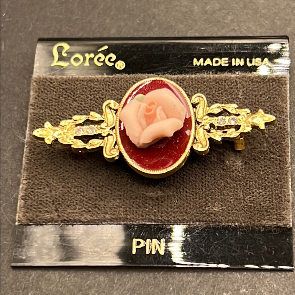 Vintage Lorre porcelain flower brooch